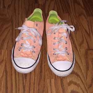 Converse tennis shoes. Double tongued